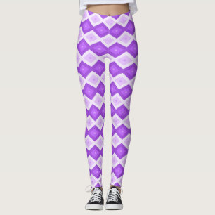 Helder paars diamantpatroon leggings