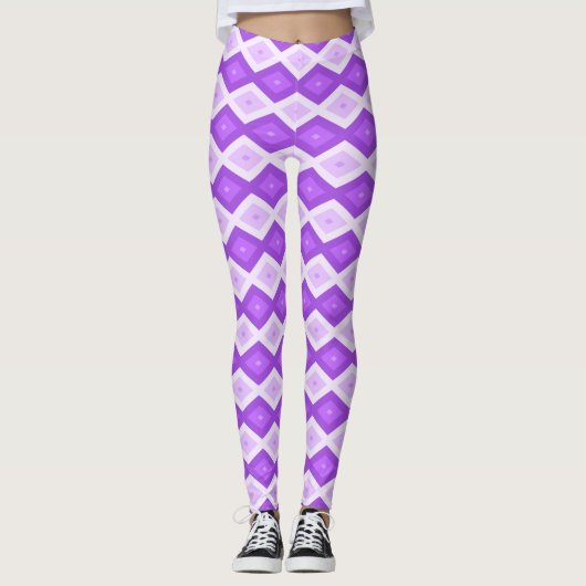 Helder paars diamantpatroon leggings (Voorkant)