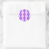 Helder paars diamantpatroon ronde sticker (Tas)