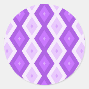 Helder paars diamantpatroon ronde sticker