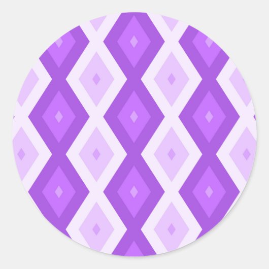 Helder paars diamantpatroon ronde sticker (Voorkant)