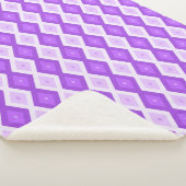 Helder paars diamantpatroon sherpa deken (3/4)