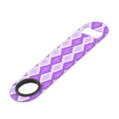 Helder paars diamantpatroon speed flessenopener (Achterkant Gekanteld)