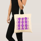 Helder paars diamantpatroon tote bag (Voorkant (product))