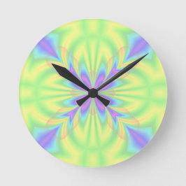 Helder Paars en Groen Patroon Ronde Klok