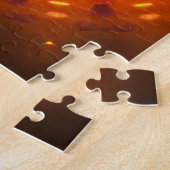 Helder Paars en Oranje Mandala Legpuzzel (Zijkant)