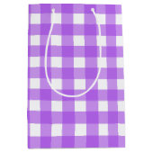 Helder paars geruit medium cadeauzakje (Voorkant)