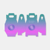 Helder Paarse & Blauwgroen spiraalpatroon Bedankdoosjes (Uitgevouwen)