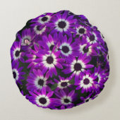 Helder Paarse Bloem Foto Mooie Tuin Bloemrijk Rond Kussen (Achterkant)