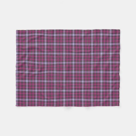 Helder Paarse en geel geruite patroon Fleece Deken (Voorkant (Horizontaal))