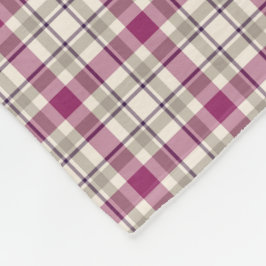 Helder Paarse en grijs geruite patroon Fleece Deken