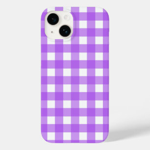 Helder paarse gingham Case-Mate iPhone 14 hoesje