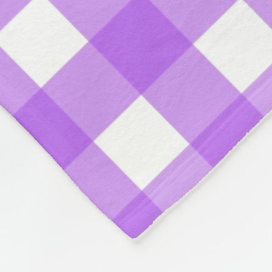 Helder paarse gingham fleece deken (Hoek)
