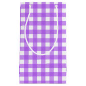 Helder paarse gingham klein cadeauzakje (Voorkant)