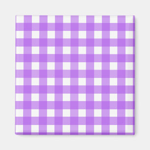 Helder paarse gingham magneet