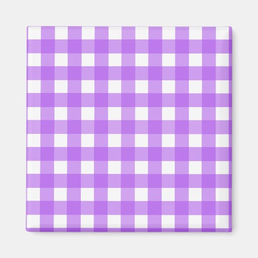 Helder paarse gingham magneet (Voorkant)
