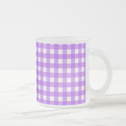Helder paarse gingham matglas koffiemok (Rechts)