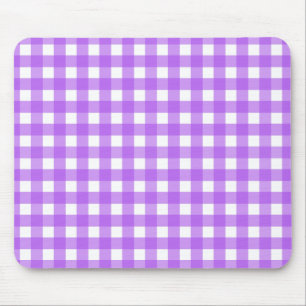Helder paarse gingham muismat