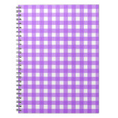Helder paarse gingham notitieboek (Voorkant)