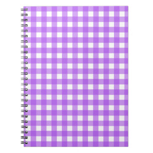 Helder paarse gingham notitieboek