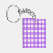 Helder paarse gingham sleutelhanger (Voorkant Links)