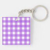Helder paarse gingham sleutelhanger (Achterkant)
