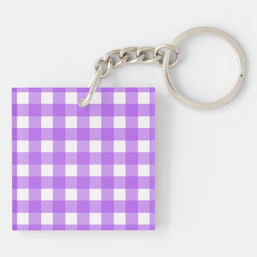 Helder paarse gingham sleutelhanger (Achterkant)