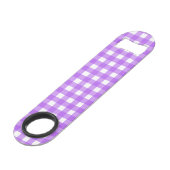 Helder paarse gingham speed flessenopener (Achterkant Gekanteld)