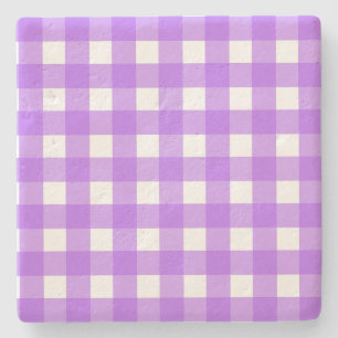 Helder paarse gingham stenen onderzetter