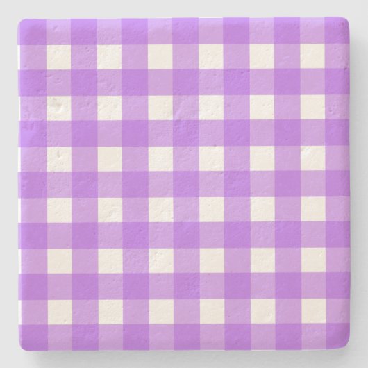 Helder paarse gingham stenen onderzetter (Voorkant)