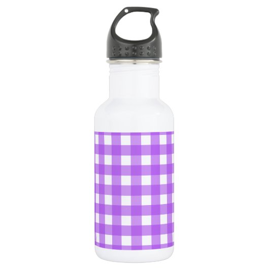 Helder paarse gingham waterfles  (Voorkant)