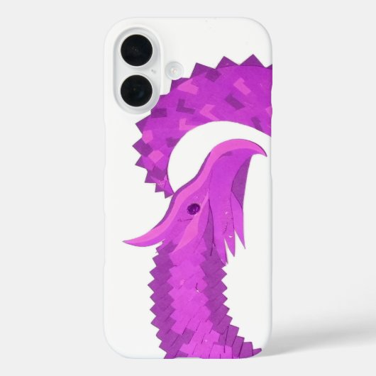 Helder paarse hart draak op wit Case-Mate iPhone case (Achterkant)