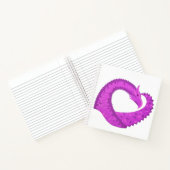 Helder paarse hart draak op wit notitieboek (Binnen)