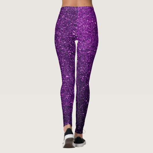 Helder paarse magenta glitterpatroon halloween leggings (Achterkant)