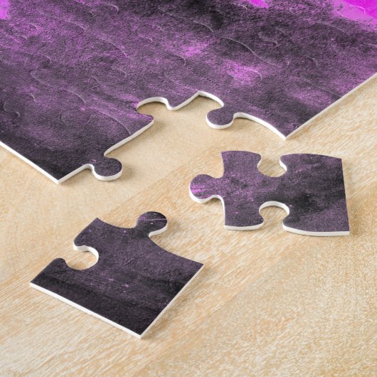 Helder Paarse Roze & Zwart Monogram Legpuzzel (Zijkant)