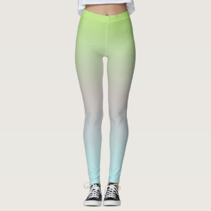 Helder pasta-kleuren, verloopblauw roze groen leggings