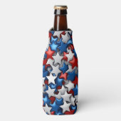 HELDER PATRIOTTISCH ROOD WIT BLAUW AMERIKAANSE STE FLESJESKOELER (Fles Voorkant)