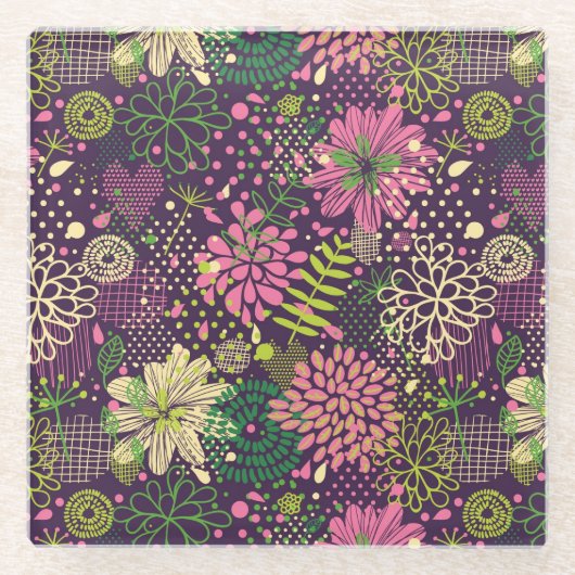 Helder patroon glazen onderzetter (Voorkant)