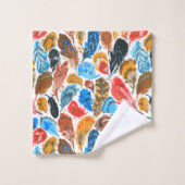 Helder patroon met vogelveren bad handdoek (Wasdoekje)