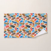 Helder patroon met vogelveren bad handdoek (Handdoek)