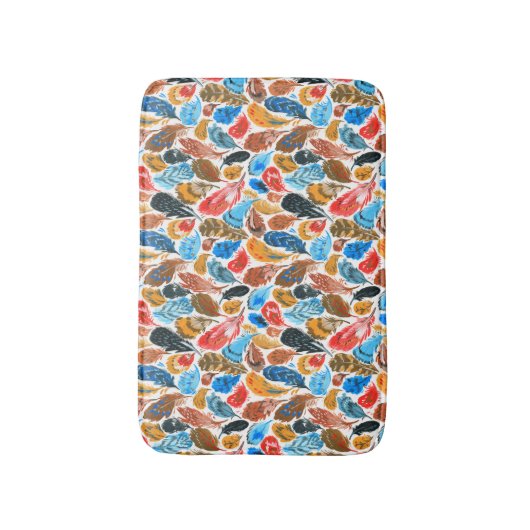 Helder patroon met vogelveren badmat (Voorkant Verticaal)