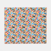 Helder patroon met vogelveren fleece deken (Voorkant (Horizontaal))