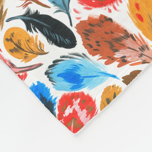 Helder patroon met vogelveren fleece deken (Hoek)