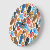 Helder patroon met vogelveren grote klok (Hoek)