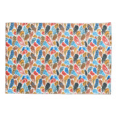 Helder patroon met vogelveren kussensloop (Achterkant)