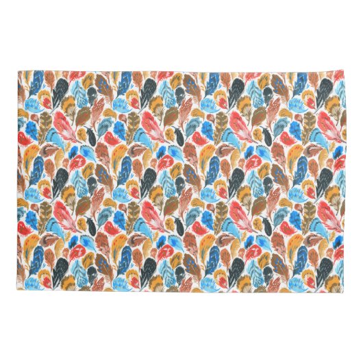 Helder patroon met vogelveren kussensloop (Achterkant)