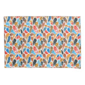 Helder patroon met vogelveren kussensloop (Voorkant)