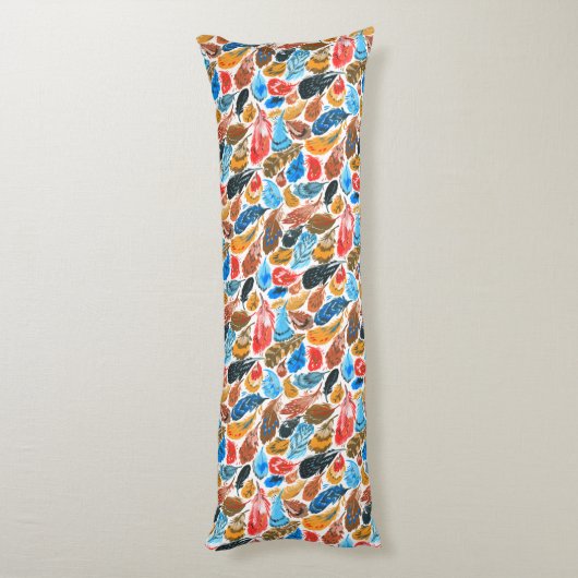 Helder patroon met vogelveren lichaamskussen (Achterkant (Verticaal))