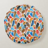 Helder patroon met vogelveren rond kussen (Achterkant)