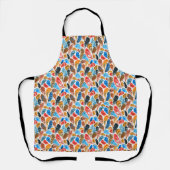 Helder patroon met vogelveren schort (Voorkant)
